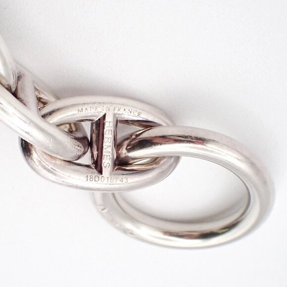 HERMES Chaine D'ancre GM Chain Bracelet Sterling Silver 12 Link Toggle 310LC541 - Picture 2 of 9